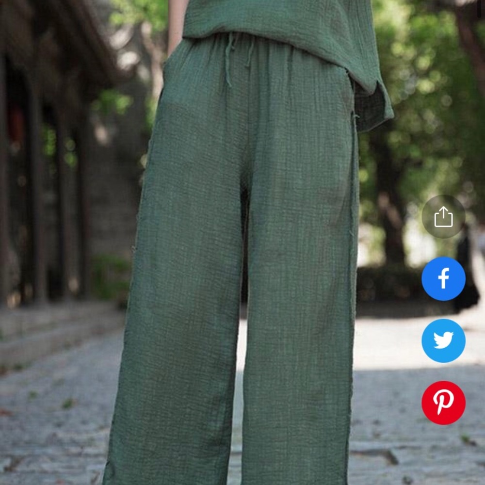Linen wide leg pants